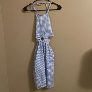 Blue cut out dress